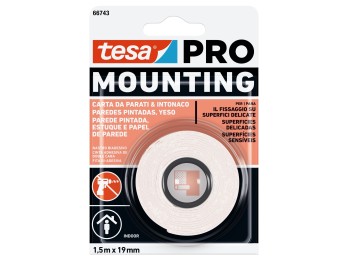 Cinta adh 19mmx  1,5mt d/cara pared pint tesa powerbond tesa