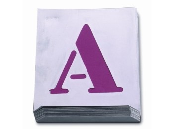 Abecedario pintar 040 mm chapa aluminio nusac