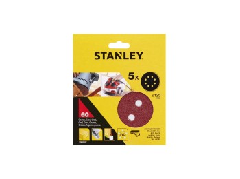 Disco lija roto orbital perfor. 125mm gr60 stanley 5 pz