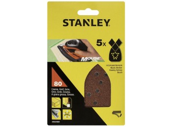 Hoja lija mouse perfor. gr80 stanley 5 pz