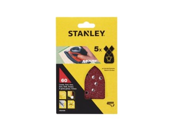 Hoja lija mouse perfor. gr60 stanley 5 pz