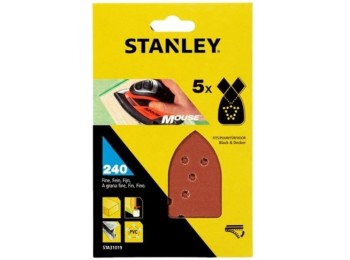 Hoja lija mouse perfor. gr280 stanley 5 pz
