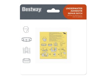 Parche pisc. 6,5x6,5cm bestway bajo agua 62091 10 pz