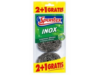 Estropajo limp 6,5cm inox spontex 3 pz