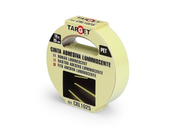 Cinta adh 25mmx 10mt señalizacion luminiscente pet target
