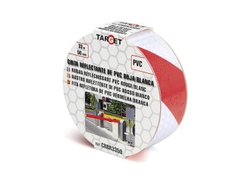 Cinta adh 50mmx 33mt señalizacion reflectante pvc ro/bco tar