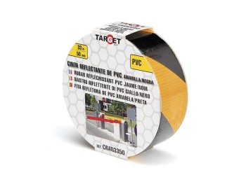 Cinta adh 50mmx 33mt señalizacion reflectante pvc ne/am targ