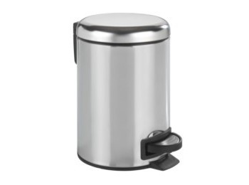 Cubo baño c/pedal 3lt-17x25cm acero bl leman wenko