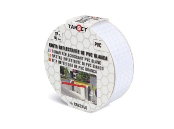 Cinta adh 50mmx33mt señalizacion reflectante pvc blanca targ