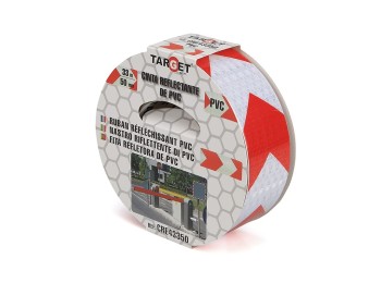 Cinta adh 50mmx33mt señalizacion target pvc ro/bco reflectan