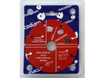 Disco corte multimat Ø115x22,23mm carburo macodiam 1 ud