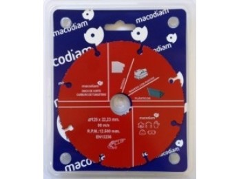 Disco corte multimat Ø125x22,23mm carburo macodiam 1 ud