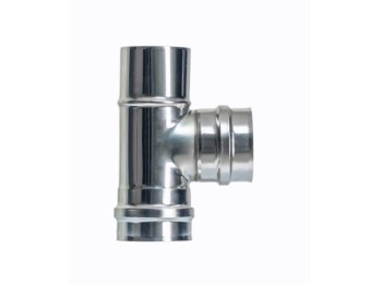 Te estufa pellet 90§ Ø80mm inox exojo