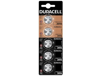 Pila boton cr2016 litio duracell 5 pz