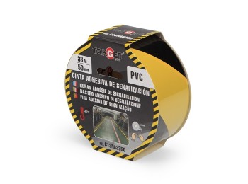 Cinta adh 50mmx33mt señalizacion pvc ne/am target