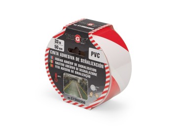 Cinta adh 50mmx33mt señalizacion target pvc ro/bco c13rb3350