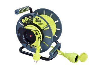 Enrollacable 3x1,5mm 30+3mt  3680v 230v ip44 1 tomas tt base