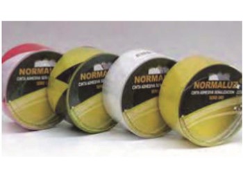 Cinta adh 50mmx25mt señalizacion vinilo ro/bco normaluz