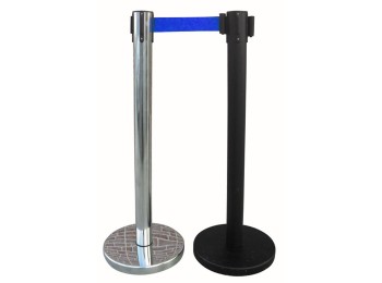 Poste separador h1000mm-Ø75mm-base 315mm metalico cv tools NEGRO
