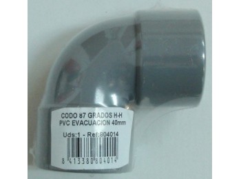 Codo evac h-h 87§ 40mm pvc s&m