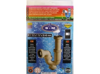 Sifon evac curvo 1´ 1/2x40mm s&m