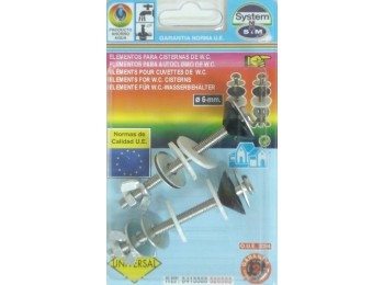 Tornillo inodoro cisterna baja s&m 2 pz
