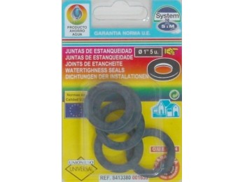Junta fontan plana 1´ 5pz goma s&m 5 pz