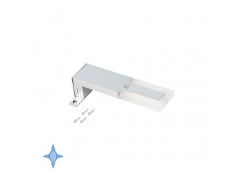 Emuca Aplique LED para espejo de baño, 40 mm, IP44, Luz blanca fría, Aluminio y plástico, Cromado