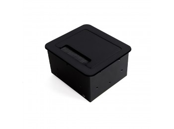 Emuca Multiconector de mesa, 2 USB +1 HDMI + 1 enchufe EU, 145x130 mm, Acero y aluminio, Negro