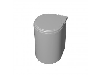 Emuca Contenedor de reciclaje, 13 L, fijación puerta, apertura tapa automatica, Plástico, Gris.