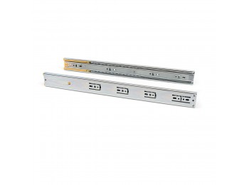 Emuca Juego de guías para cajones, de bolas, 45 x 550 mm, extracción total, cierre suave, Cincado