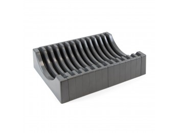 Emuca Organizador de platos para muebles, capacidad para 13 platos, plástico, gris antracita.