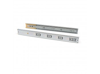 Emuca Juego de guías para cajones, de bolas, 45 x 500 mm, extracción total, cierre suave, Cincado.