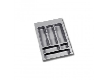 Emuca Cubertero para cajón de cocina, módulo 400 mm, Plástico, Gris