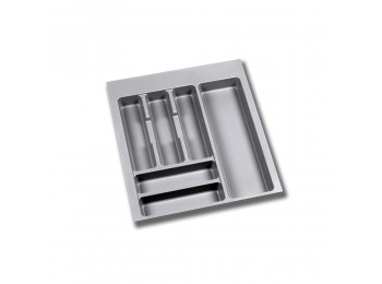 Emuca Cubertero para cajón de cocina, módulo 500 mm, Plástico, Gris