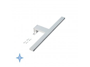 Emuca Aplique LED para espejo de baño, 450 mm, IP44, Luz blanca fría, Aluminio y plástico, Cromado