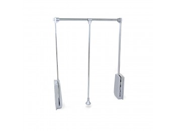 Emuca Colgador abatible para armario, regulable 450-600 mm, hasta 12 kg, Acero, Cromado