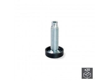 Emuca Pie nivelador para mueble, regulación interior, M10, D. 23 mm, altura 46 mm, Acero y plástico, 20 ud.