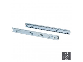Emuca Juego de guías para cajones, de bolas, 45x 300 mm, extracción total, Cincado, 5 ud.
