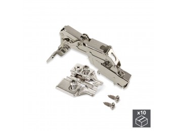 Emuca Bisagra de cazoleta, D. 35 mm, supercodo, cierre suave, apertura 165º, suplementos Euro, 10 ud.