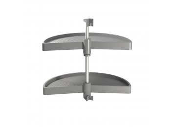 Emuca juego bandejas giratorias mueble de cocina, 180º , módulo 800 mm, Plástico, Gris