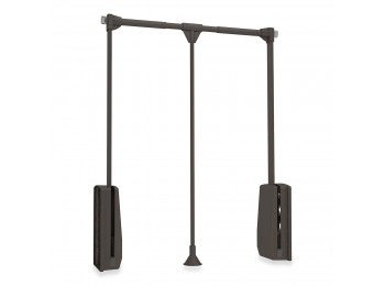 Emuca Colgador abatible para armario, regulable 600-830mm, hasta 12 kg, Acero, color moka