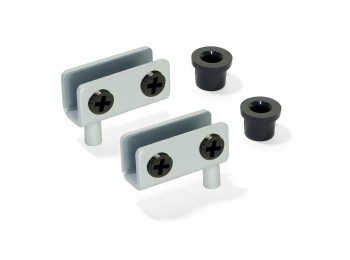 Emuca Juego de bisagras interiores para puerta de cristal, 4-6 mm espesor, Acero, Gris metalizado