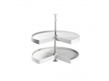 Emuca juego bandejas giratorias mueble de cocina, 270º , módulo 900 mm, Plástico y aluminio, Blanco