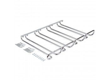 Emuca Soporte para copas de 4 líneas, 280 mm, acero, acabado cromado.