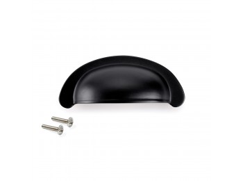 Emuca Tiradores para mueble, intereje 64 mm, Zamak, Negro