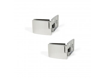 Emuca Juego de bisagras para puerta de cristal, central, 4-5 mm espesor, Zamak, Cromado brillo