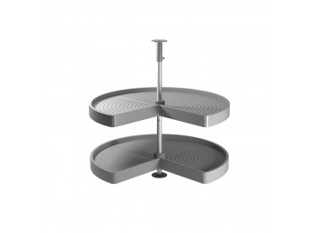 Emuca juego bandejas giratorias mueble de cocina, 270º , módulo 800 mm, Plástico y aluminio, Gris