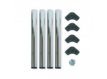 Emuca Patas para mesa, D. 60 mm, regulable 830 - 850 mm, Acero, Niquel satinado, 4 ud.