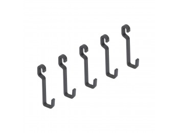 Emuca Lote de 5 ganchos para colgar, acero, gris antracita.